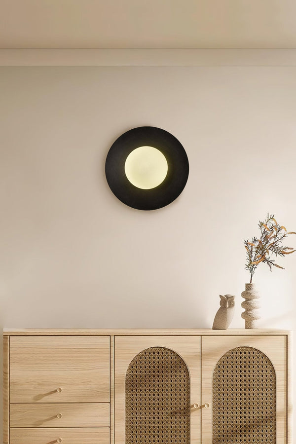 Round Glass Art Wall Lamp