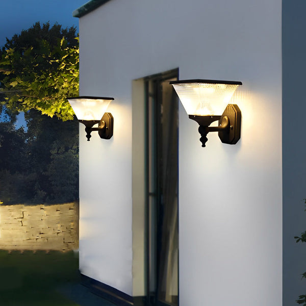 1 Light Black Led Dusk To Dawn Solar Outdoor Wall Light