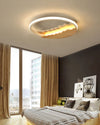 Round Wood Grain Wave Ceiling Lamp