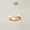 Round Wood Ring Pendant Light