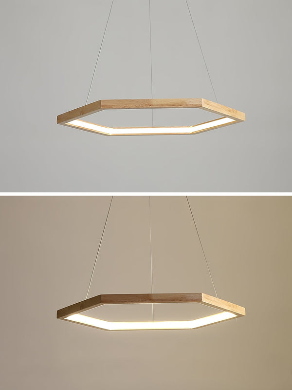 Simple Geometric Wooden Pendant Light