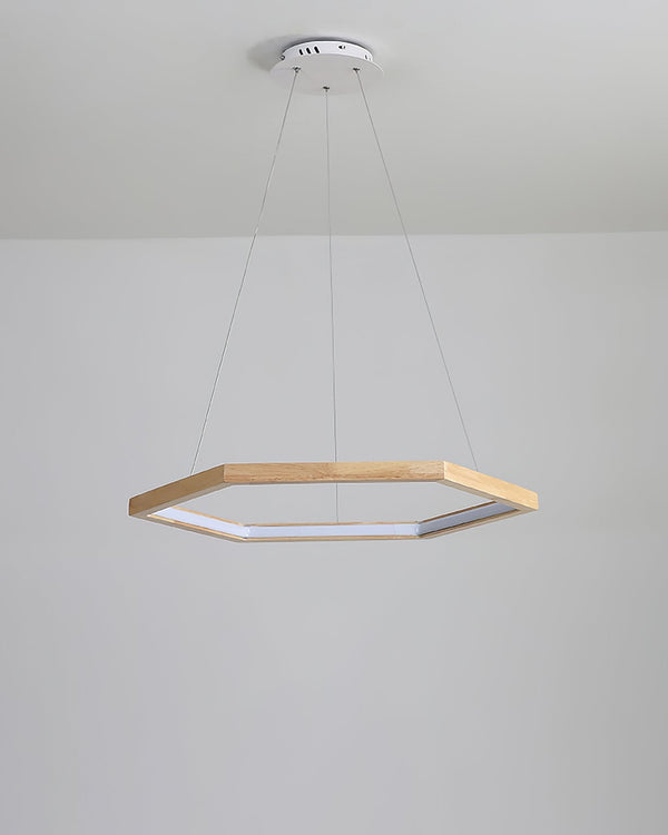 Simple Geometric Wooden Pendant Light