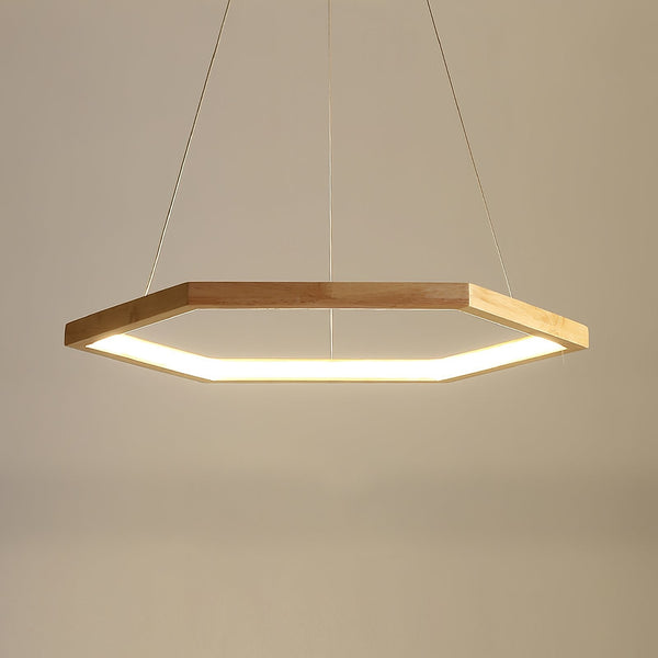 Simple Geometric Wooden Pendant Light