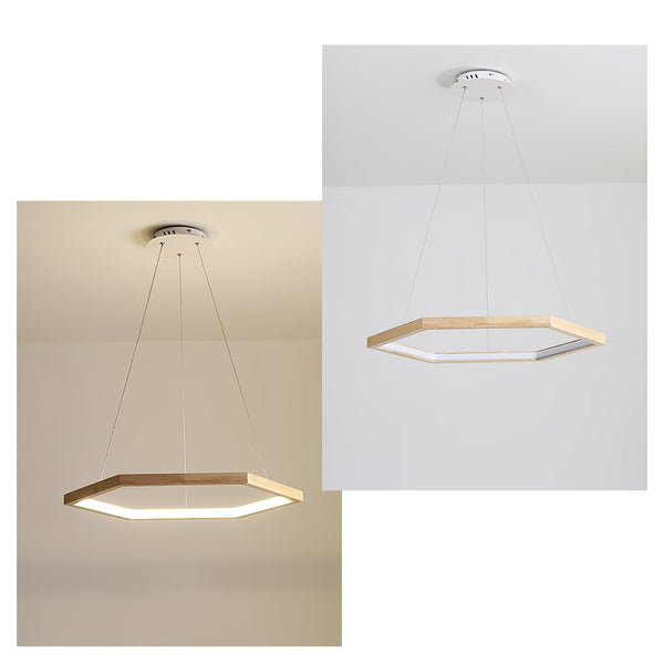 Simple Geometric Wooden Pendant Light