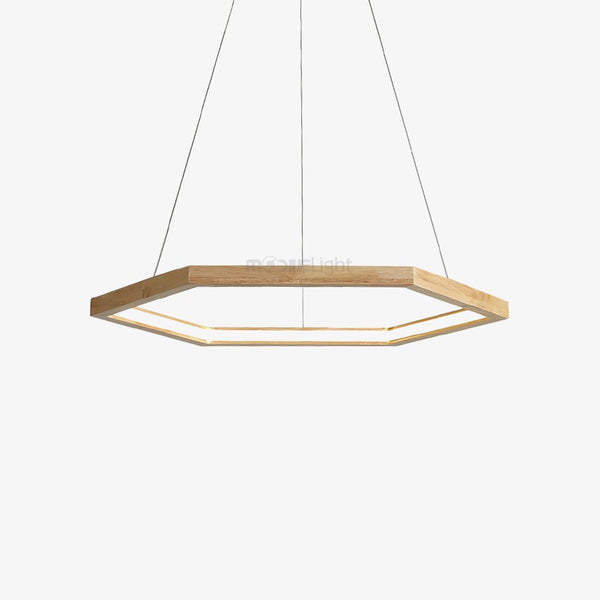 Simple Geometric Wooden Pendant Light