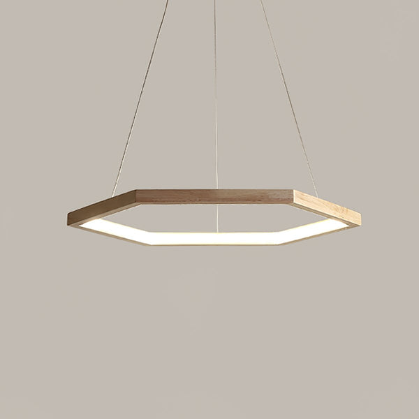Simple Geometric Wooden Pendant Light