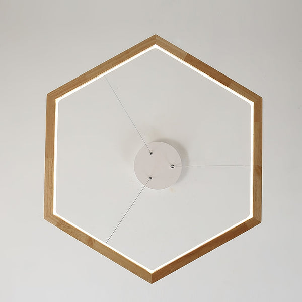 Simple Geometric Wooden Pendant Light