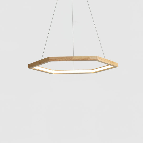 Simple Geometric Wooden Pendant Light