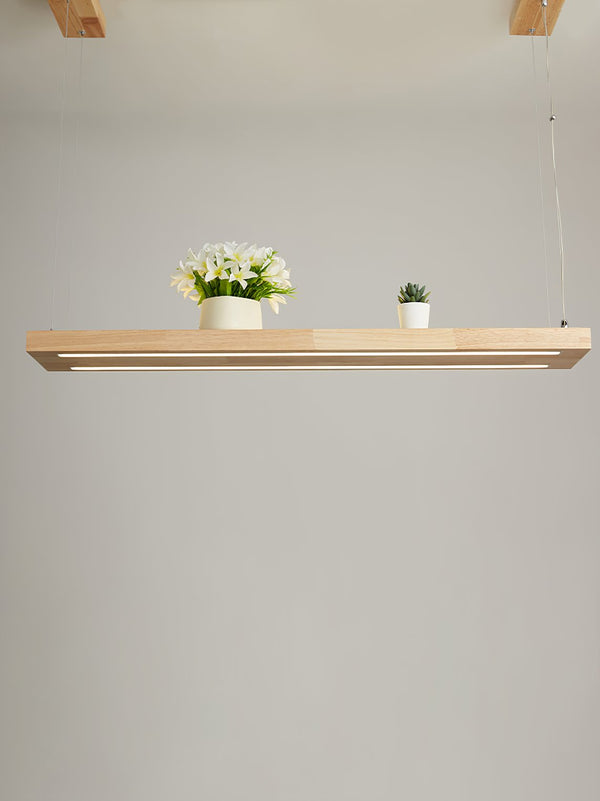 Simple Solid Wood LED Pendant Light