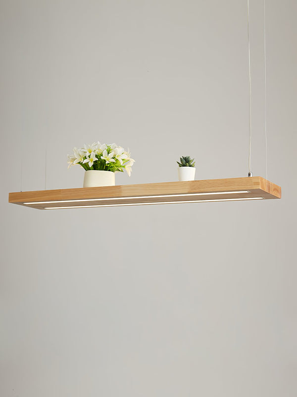 Simple Solid Wood LED Pendant Light