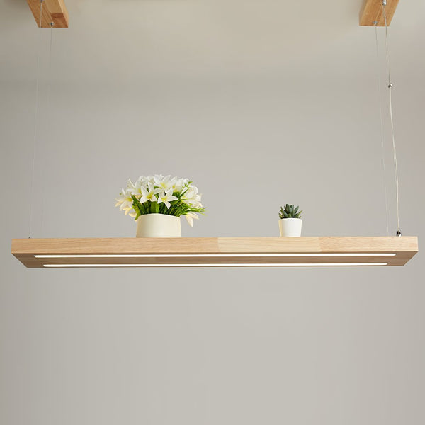 Simple Solid Wood LED Pendant Light