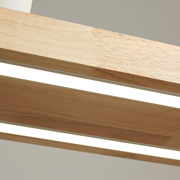 Simple Solid Wood LED Pendant Light
