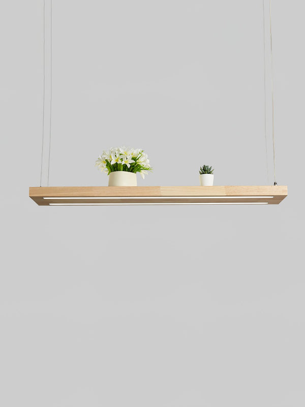 Simple Solid Wood LED Pendant Light