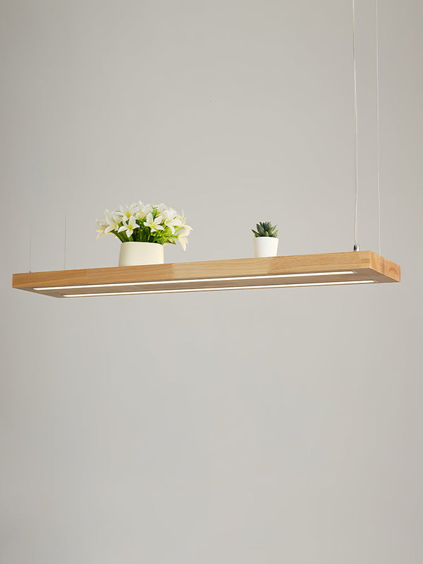 Simple Solid Wood LED Pendant Light
