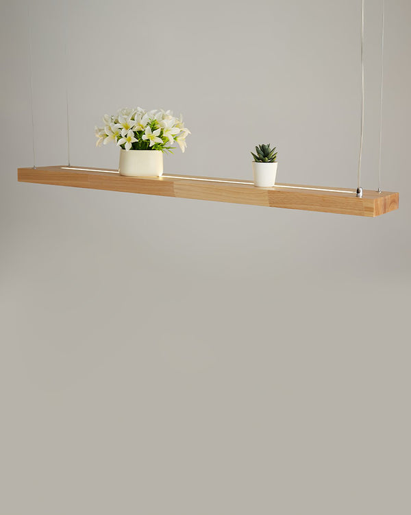 Simple Solid Wood LED Pendant Light