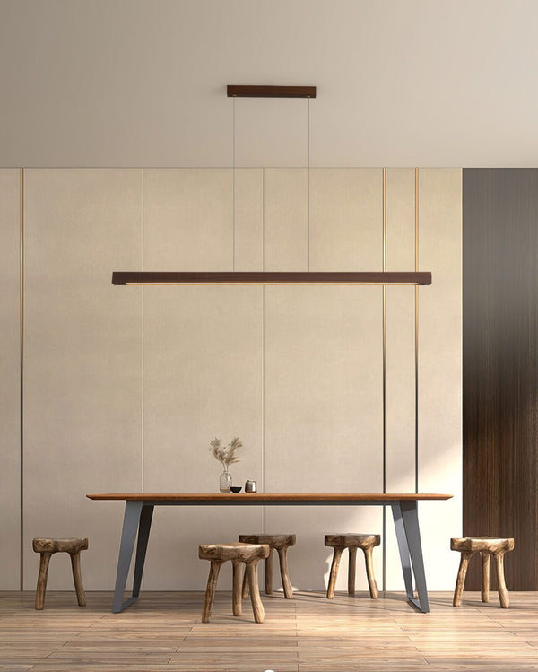 Simple Walnut Led Pendant Light