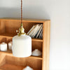 Art Deco Porcelain Pendant Light with Brass Fittings for Kitchen Island and Dining Room