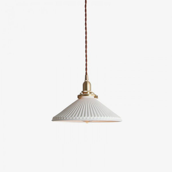 Art Deco Porcelain Pendant Light with Brass Fittings for Kitchen Island and Dining Room