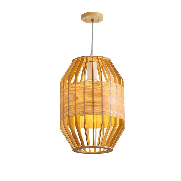 Slatted Cage Wooden Pendant Light