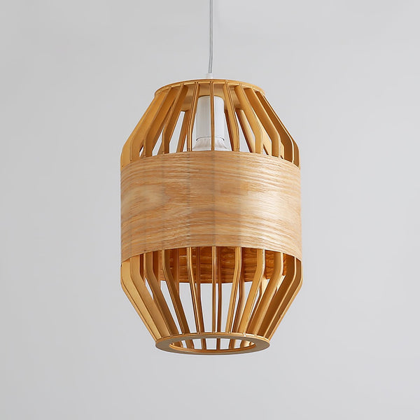 Slatted Cage Wooden Pendant Light