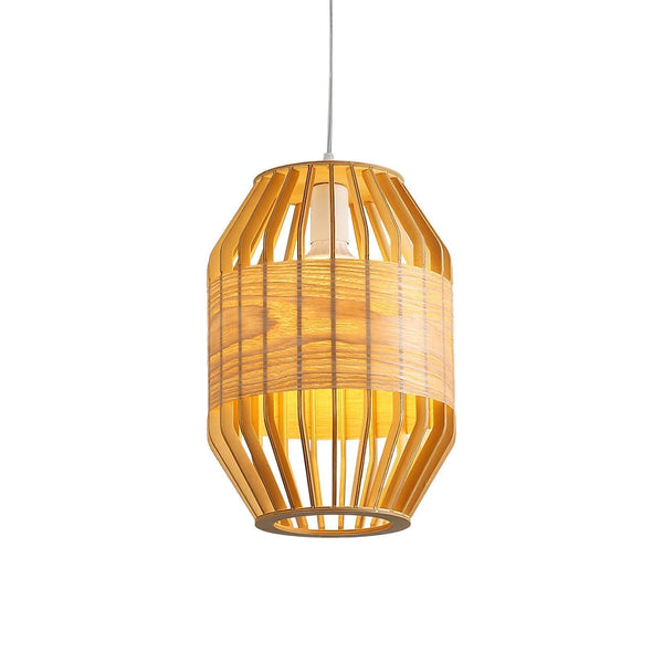 Slatted Cage Wooden Pendant Light