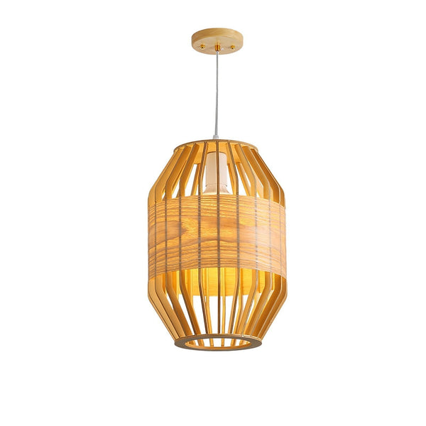 Slatted Cage Wooden Pendant Light