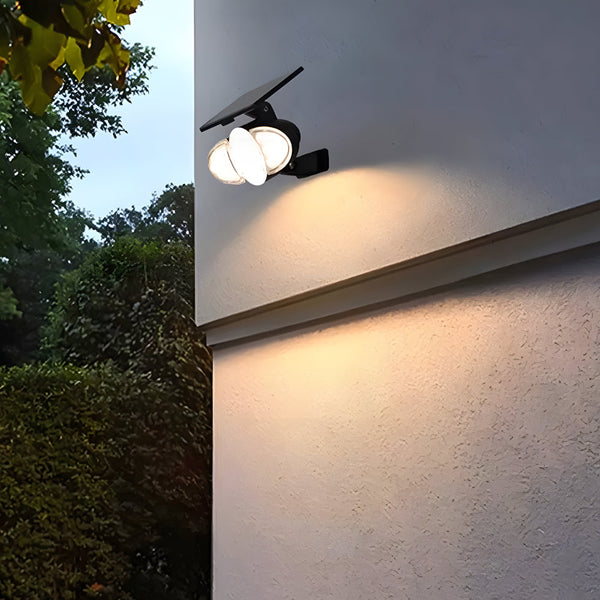 Solar Motion Security Light 3 Head Outdoor Led Wall Fixture With Motion Sensor
