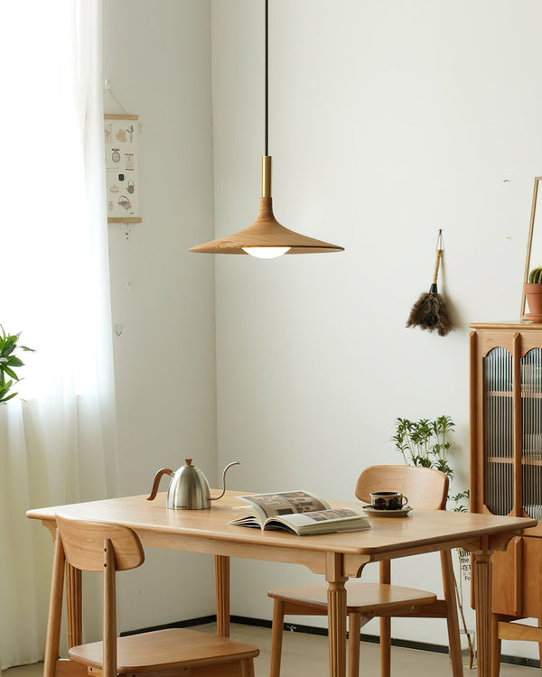 Solid Wood Disc Pendant Light
