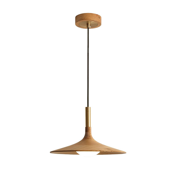Solid Wood Disc Pendant Light