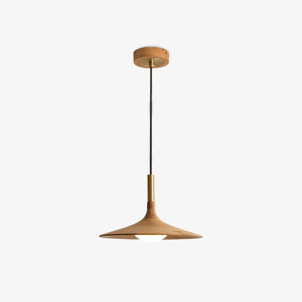 Solid Wood Disc Pendant Light