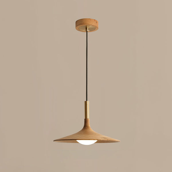 Solid Wood Disc Pendant Light