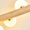 Spiral Glass Ball Chandelier with Wood Frame for Dining Room and Foyer