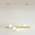 Spiral Glass Ball Chandelier with Wood Frame for Dining Room and Foyer