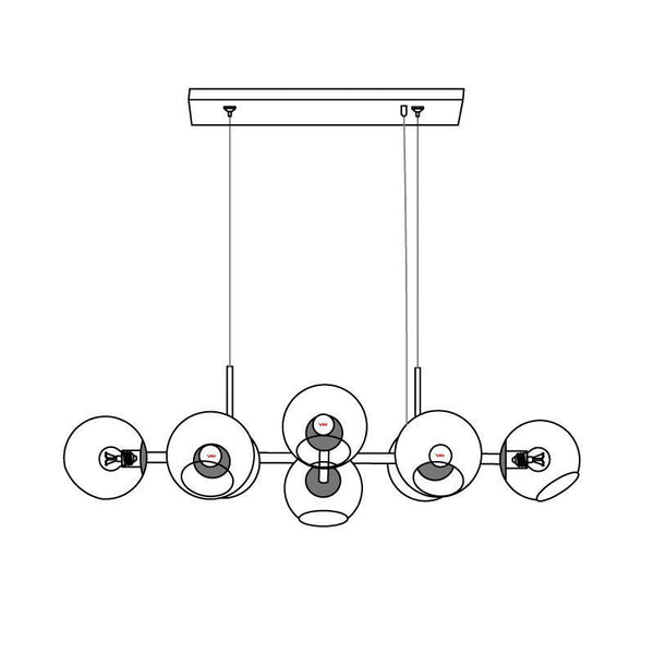 Staggered Glass Chandelier