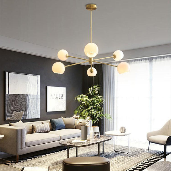 Staggered Glass 6 Light Chandelier