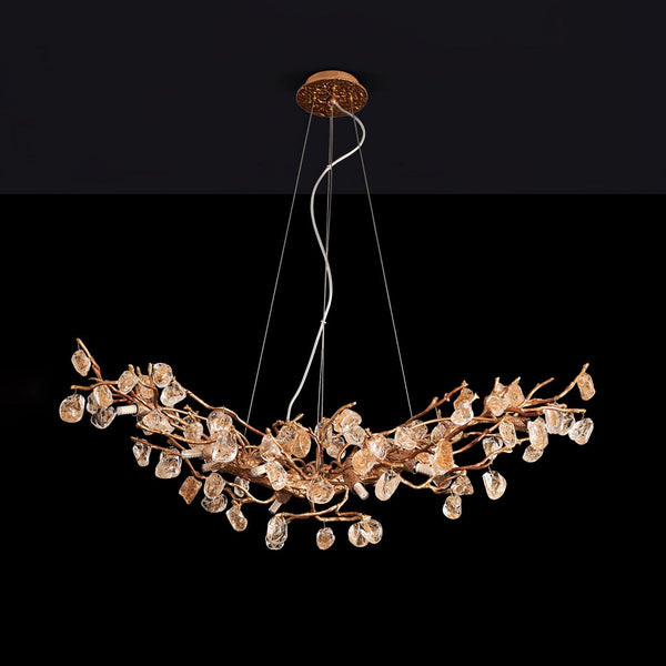 Stone Crystal Brass Chandelier