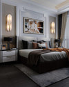 Alabaster Oval Wall Sconce with Brass Band, ADA Vertical or Horizontal Light for Bedroom and Hallway