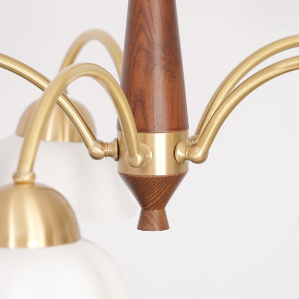 Swedish Modern Brass Chandelier