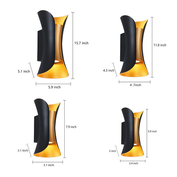 Modern Minimalist Waterproof Led Two Way Lighting Wall Light For Bedside Aisle