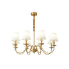 Tapered Fabric Brass Chandelier