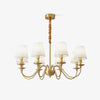 Tapered Fabric Brass Chandelier