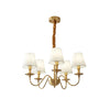 Tapered Fabric Brass Chandelier
