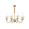 Tapered Fabric Brass Chandelier