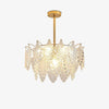 Tiered Carved Glass Chandelier