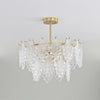 Tiered Carved Glass Chandelier