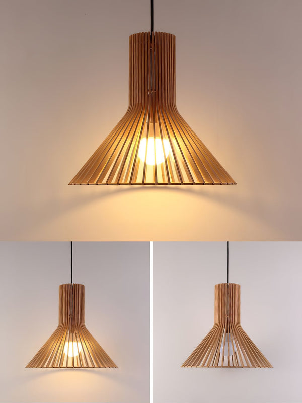 Trumpet Wood Art Pendant Light