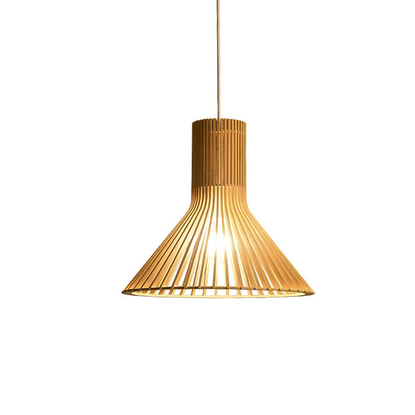 Trumpet Wood Art Pendant Light