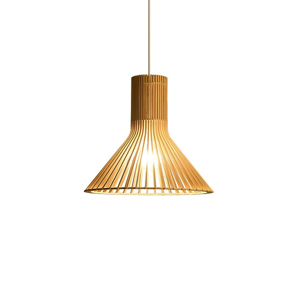 Trumpet Wood Art Pendant Light