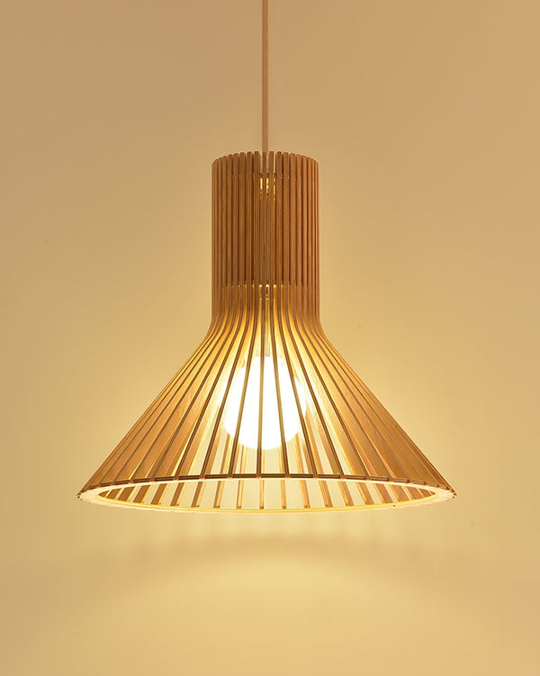 Trumpet Wood Art Pendant Light
