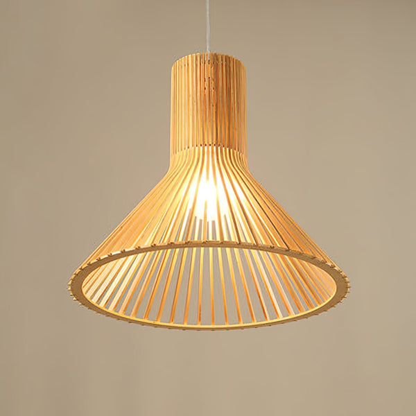 Trumpet Wood Art Pendant Light